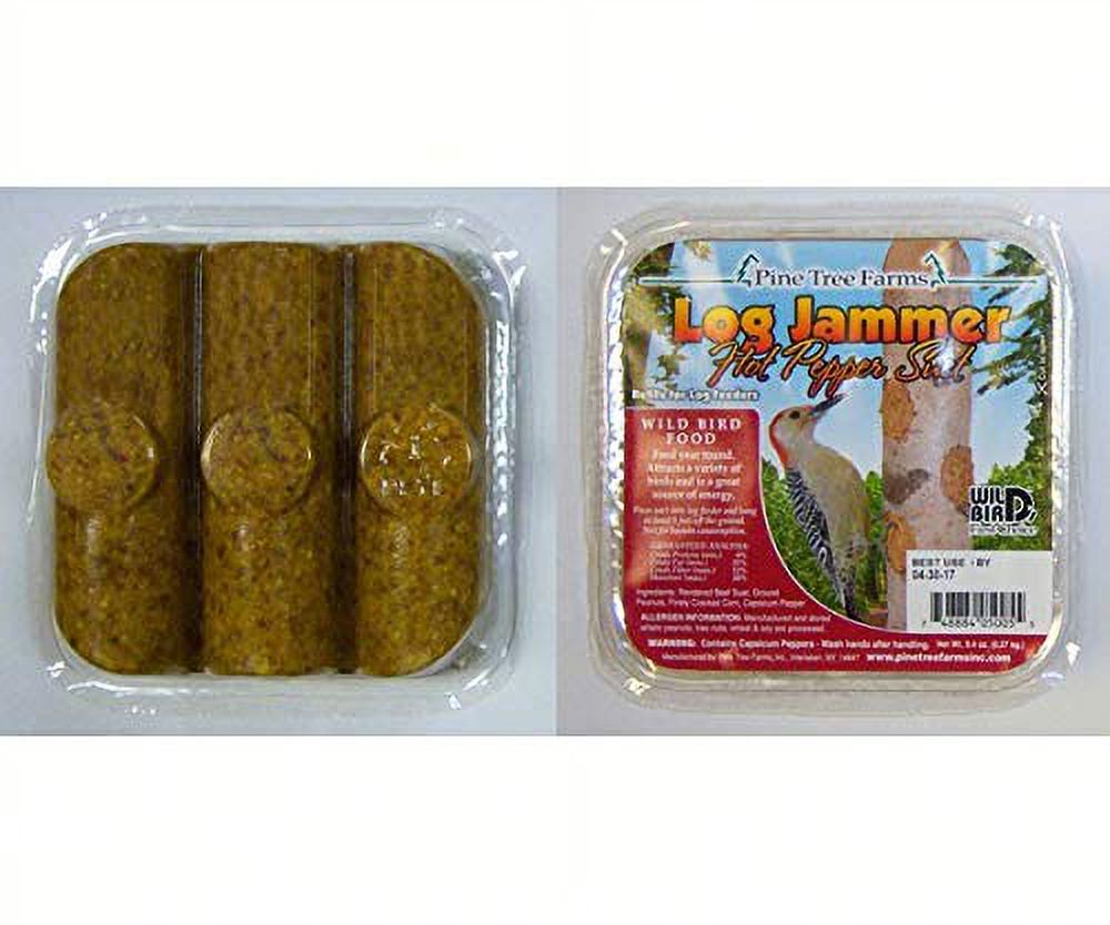 12 Packs of Pine Tree Farms Log Jammer Hot Pepper Suet 3 Plugs Per
