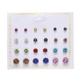 thumbnail image 1 of 12 Pair Assorted Colors Crystal Stud Earrings Graduating Sizes Jewelry J-420-B, 1 of 4