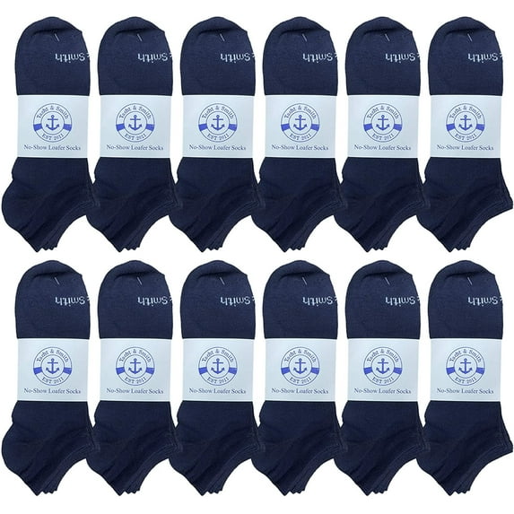 SOCKS'NBULK 12 Pair Women's Low Cut Ankle Socks, Thin Lightweight Breathable Wholesale Sport Bulk Socks, Size, 9-11 (12 PACK NAVY)