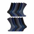 thumbnail image 1 of 12 Pair Multipack Mens 100% Cotton Socks | Sock Snob | Ribbed Dress Socks, 1 of 2