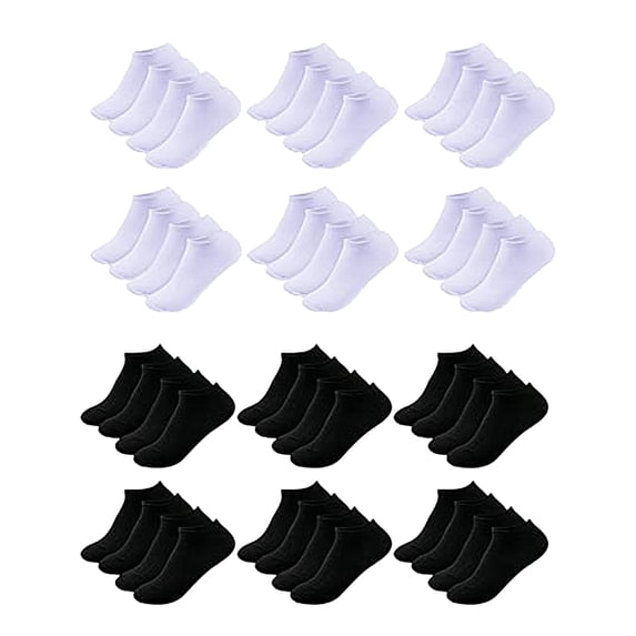12 Pair Sports Socks for Women, Solid Color Odor Absorbing Breathable Leisure Ankle Socks, Moisture-Wicking Low Cut Socks for Casual Wear and Gym-Black