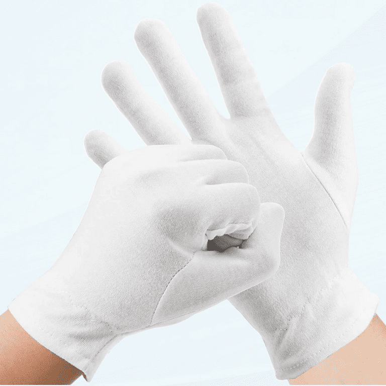 Zoizocp 12 Pairs White Cotton Moisturizing Gloves for Dry Hands