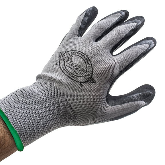 Brock Nitrile Coated Palm Breathable Woven Nylon With Knitted Wrist Cuff - All-Purpose Work Gloves For Automotive-Commercial-Construction-Household Use - Medium - 12 Pairs ADS3517M-12