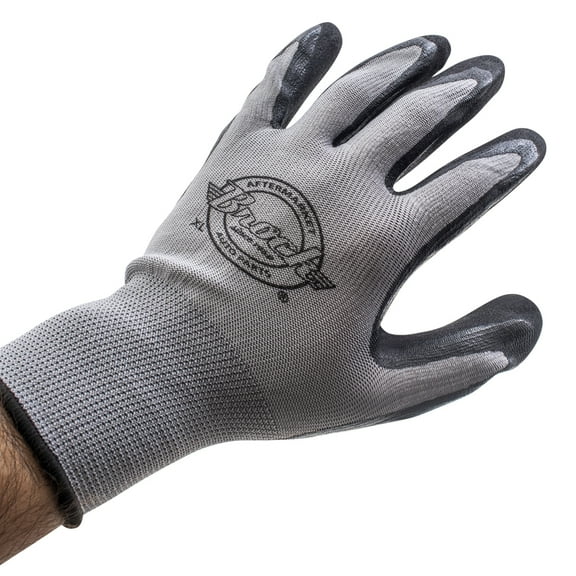 Brock Nitrile Coated Palm Breathable Woven Nylon With Knitted Wrist Cuff - All-Purpose Work Gloves For Automotive-Commercial-Construction-Household Use - Extra Large - 12 Pairs ADS3517XL-12