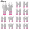 thumbnail image 1 of 12 Pairs –13 Gauge Carbon Fiber ESD Work Gloves with PU-Knitted Fingertips, Anti-Static Gloves for Precision Tasks, Electronics, Auto Repair, Construction & Industrial Use, Flexible Fit & Grip, 1 of 6