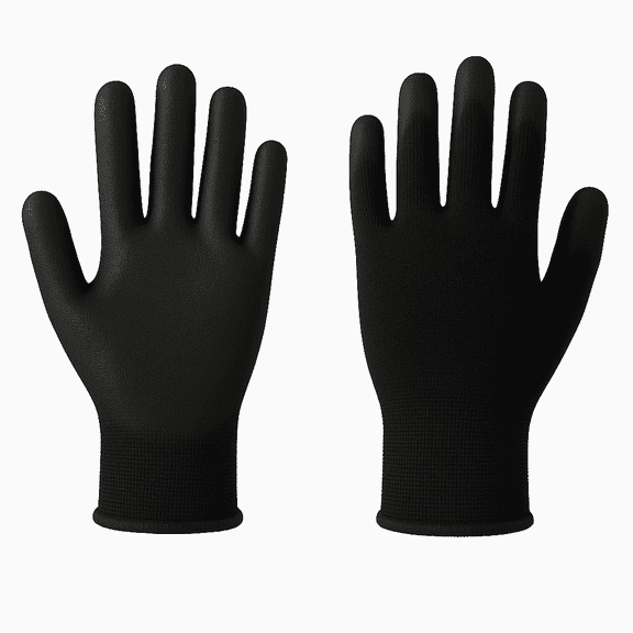 12 Pairs – 13G Anti-Static Work Gloves with PU Coated Palm, Nylon Safety Gloves for Gardening, Assembly, Precision, Construction & General Use, Breathable Fit & Oil Resistance