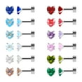 thumbnail image 1 of 12 Pairs 18K Gold Plated Surgical Stainless Steel Stud Earrings, Flat Back Screw Round Heart Star Square Teardrop CZ Brithstone Cartilage Helix Stud Earrings Set for Women, 1 of 7