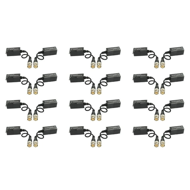 12 Pairs 24 Pieces Passive Video Balun & Transceiver with Cable for