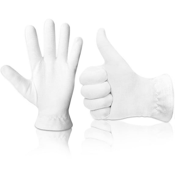 12 Pairs(24Pcs) Dry Hand Healing Moisturizing Gloves - Extra Thick Cotton Eczema Gloves Lotion Gloves with Secure Wristband - SPA Inspection Gloves for Men and Women, Night and Day