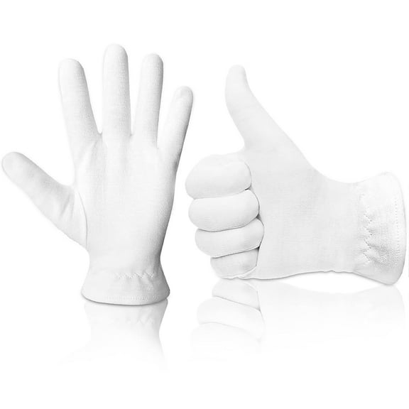 12 Pairs(24Pcs) Dry Hand Healing Moisturizing Gloves - Extra Thick Cotton Eczema Gloves Lotion Gloves with Secure Wristband - SPA Inspection Gloves for Men and Women, Night and Day