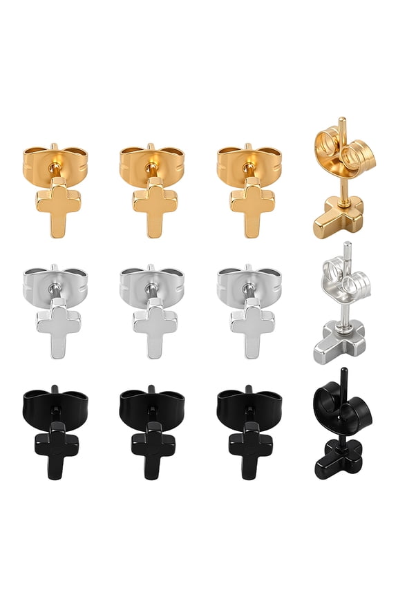12 Pairs 3 Colors Earrings for Women Men Small Posts Earrings Tiny Dainty Studs Simple Small Earring Jewelry Gift for Men and Women