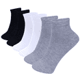 thumbnail image 1 of 12 Pairs Assorted Women's Lightweight Cotton Socks Black/White/Gray Casual Low Cut Ankle Size: 9-11, 1 of 6