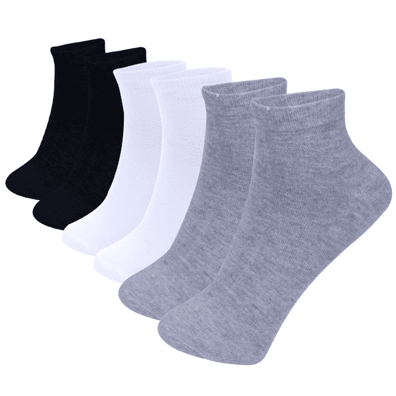 12 Pairs Assorted Women's Lightweight Cotton Socks Black/White/Gray Casual Low Cut Ankle Size: 9-11