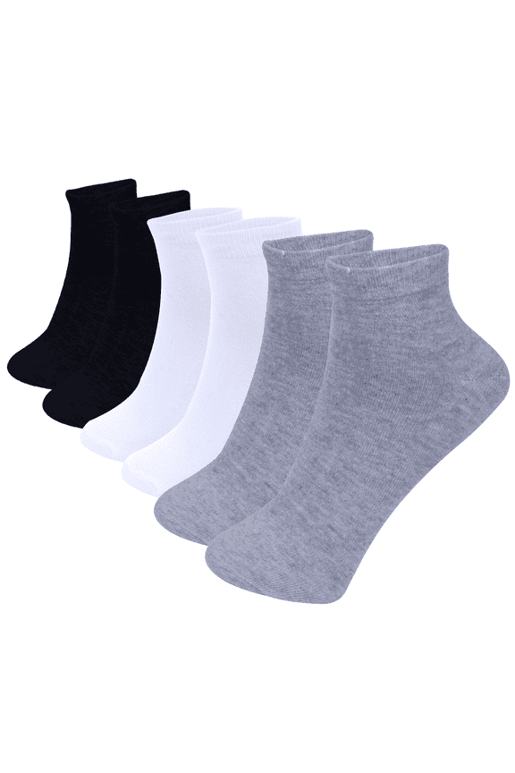 12 Pairs Assorted Women's Lightweight Cotton Socks Black/White/Gray Casual Low Cut Ankle Size: 9-11