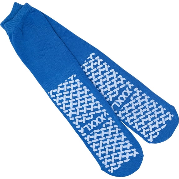 12 Pairs Bariatric Slipper Socks XXXL – Non-Slip Hospital Grip Socks for Men & Women – Anti-Skid Socks with Tread Bottom – Blue