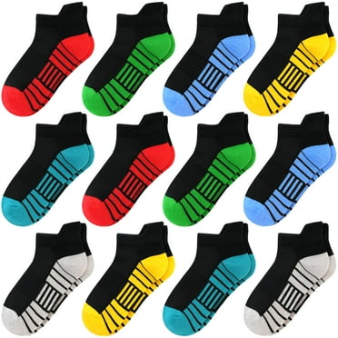 12 Pairs Boys Socks，Children's Sports Socks Comfortable and Breathable for Kids 1-14 Years