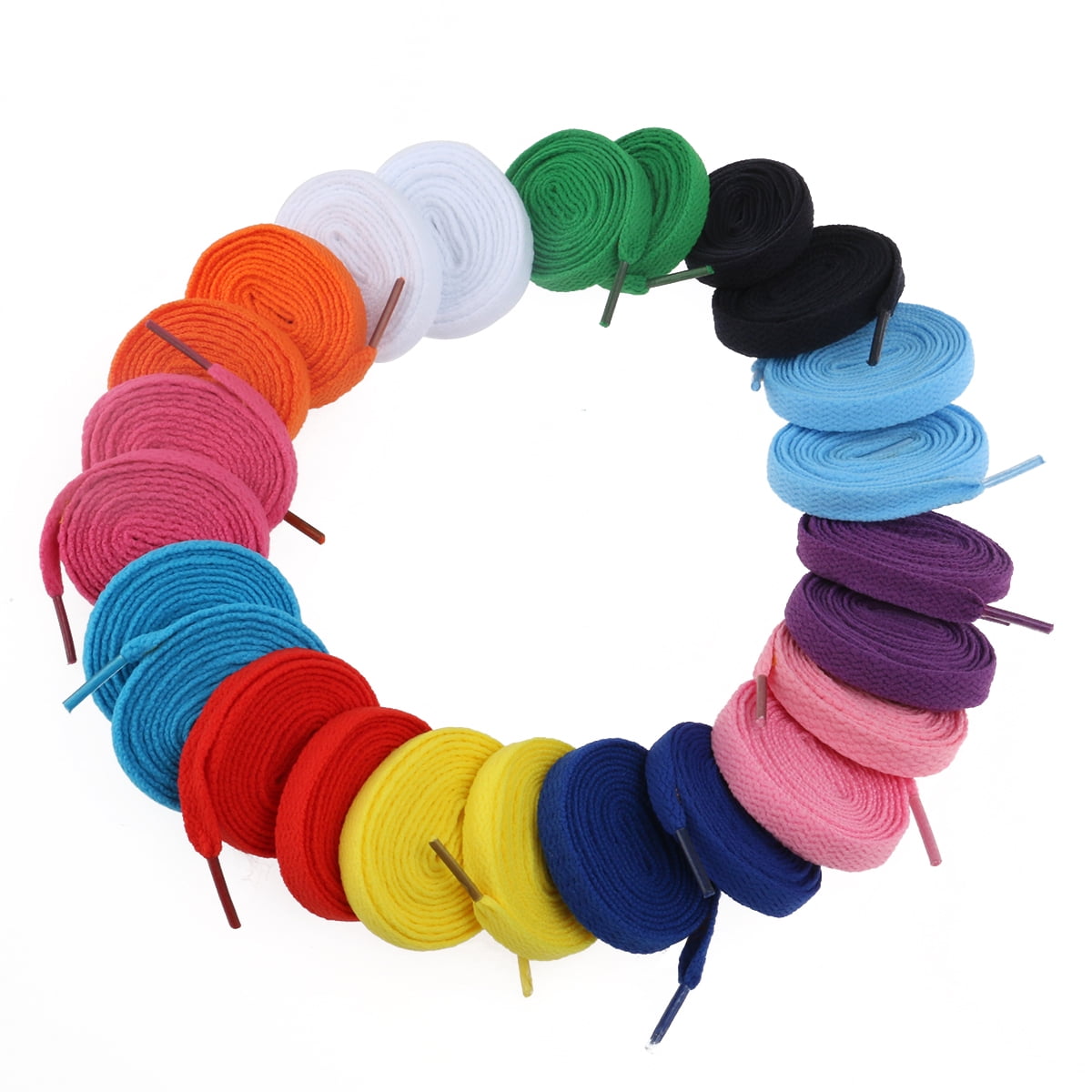 12 Pairs Colored Shoe laces Flat Shoelaces Multipack Shoestrings for ...