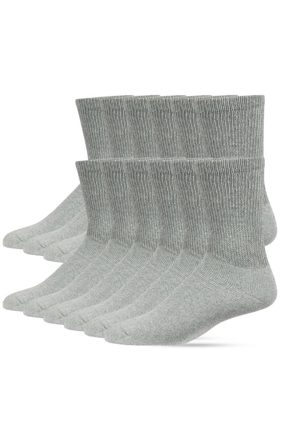 12 Pairs Cotton Crew Diabetic Socks No Binding Neuropathy Cushion Socks Non-Binding Circulatory Sock Unisex for Men Women Comfort Value Pack Underwear