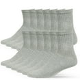 thumbnail image 1 of 12 Pairs Crew Socks Cotton Unisex Athletic Sport Workout Compress Running Comfort Cozy Sweat-absorbing Anti-Slip Comfy Solid Soccer Chicano Value Pack, 1 of 2