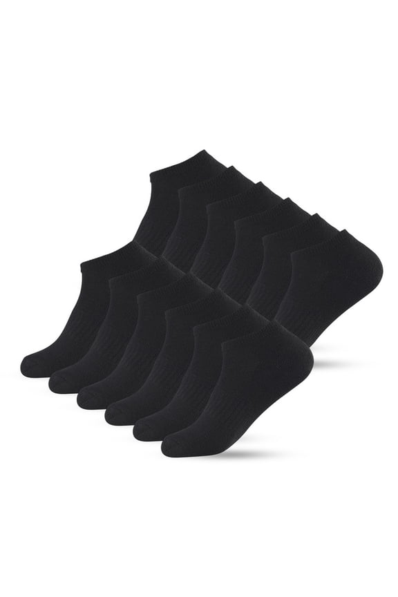 12 Pairs Cushion No Show Socks with Arch Support Cotton Unisex Athletic Sport Workout Running Comfort Sweat-absorbing Anti-Slip Comfy Value Pack