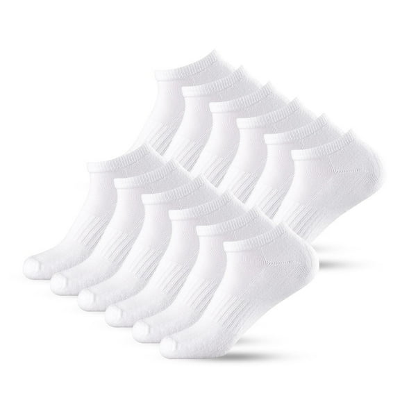 12 Pairs Cushion No Show Socks with Arch Support Cotton Unisex Athletic Sport Workout Running Comfort Sweat-absorbing Anti-Slip Comfy Value Pack