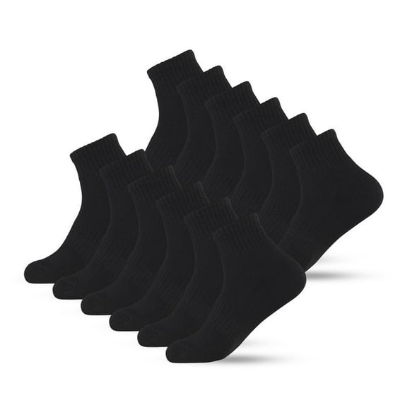 12 Pairs Cushion Quarter Socks with Arch Support Cotton Unisex Athletic Sports Workout Running Comfort Sweat-absorbing Anti-Slip Comfy Value Pack