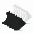 thumbnail image 1 of 12 Pairs Cushion Quarter Socks with Arch Support Cotton Unisex Athletic Sports Workout Running Comfort Sweat-absorbing Anti-Slip Comfy Value Pack, 1 of 3
