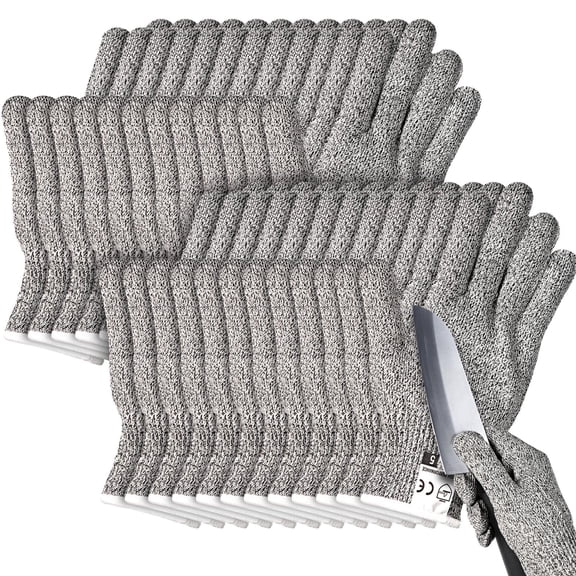 12 Pairs Cut Resistant Gloves Level 5 Protection Cutting Safety Kitchen Anti Cut Gloves for Kitchen (S)