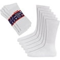 thumbnail image 1 of 12 Pairs Diabetic WHITE CREW SOCKS circulatory Health Men’s Cotton Size 10-13, 1 of 4