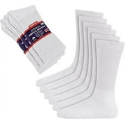 L&H SOCKS 12 Pairs Diabetic WHITE CREW SOCKS circulatory Health Men’s Cotton Size 10-13