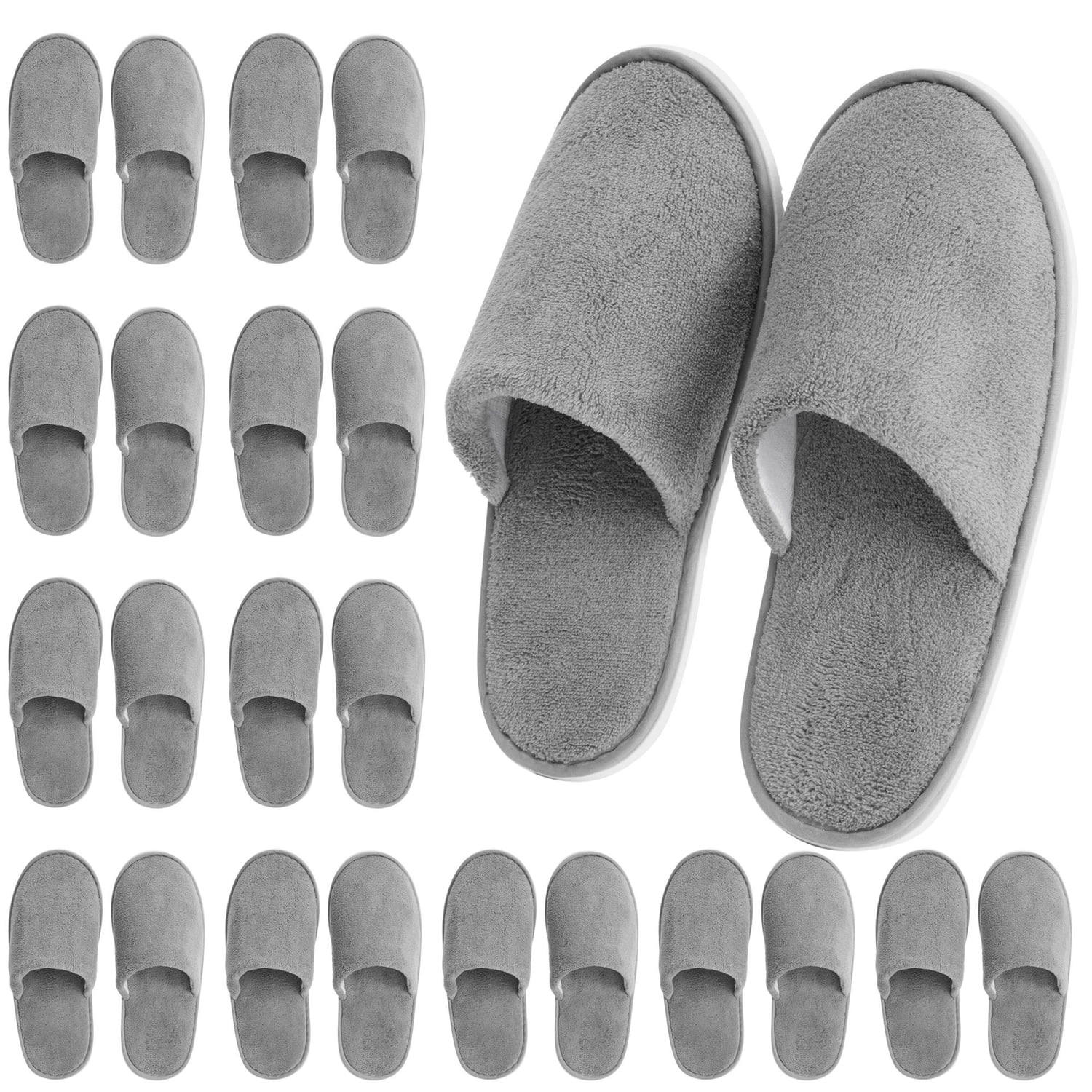 12 Pairs Indoor Disposable Slippers for Adults Bulk Pack for Hotel Spa Home Gray US Men Size 11 Women 12 Walmart