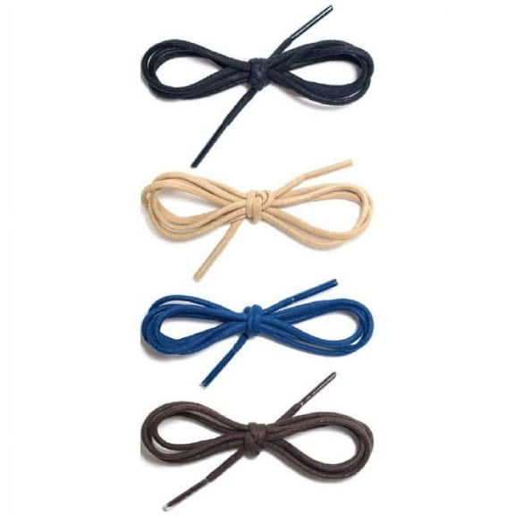 12 Pairs Elegant 1/8 Inch Waxed Cotton Round Shoelaces, Dress Shoe Essential (Mix)