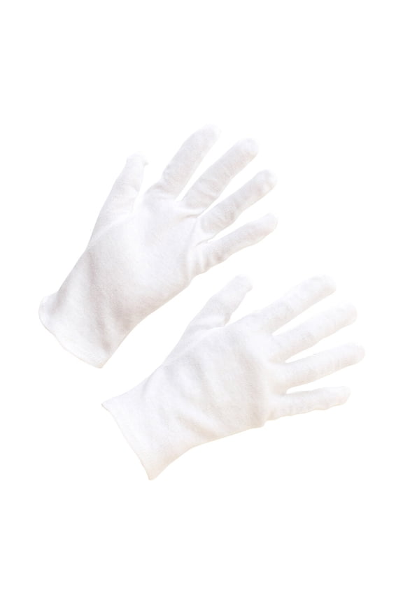White Cotton Gloves 12 Pairs XL Size 9.4 x 4.3 Inches Work Gloves for Gardening and Outdoor Use
