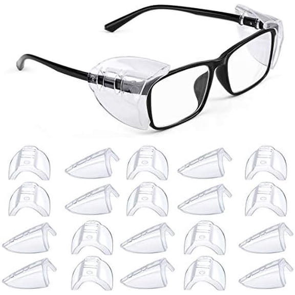 12 Pairs Eye Glasses Side Shields, Flexible Slip on Side Shields for Safety Glasses Fits Small to Large Eyeglasses Universal$$Tools & Hardware Other