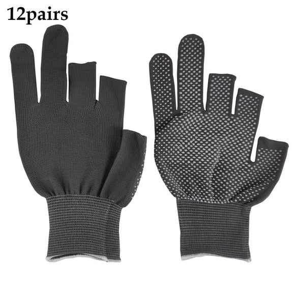 12 Pairs Fingerless Work Gloves with Exposed Three Fingers and Half Fingers Touchscreen Gloves for Women and Men,Driving Gloves Warm Glove Driving, Cold Weather, Running, Outdoor Sports, Daily Work