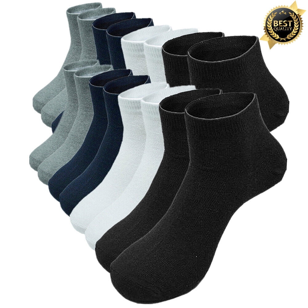 12 Pairs For Men's Casual Plain Cotton Ankle Crew Socks Low Cut Size 9
