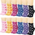 thumbnail image 1 of 12 Pairs Fuzzy Socks Womens Girls Microfiber Cozy Soft Warm Fluffy Non-Skid Anti-Slip Gripper Bottom Slipper Socks for Home Hospital and Travel Polka Dot, 1 of 7