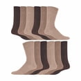 thumbnail image 1 of 12 Pairs Gentle Grip Top Diabetic Socks | IOMI | Crew Loose Top Non Elastic Cotton Socks, 1 of 2