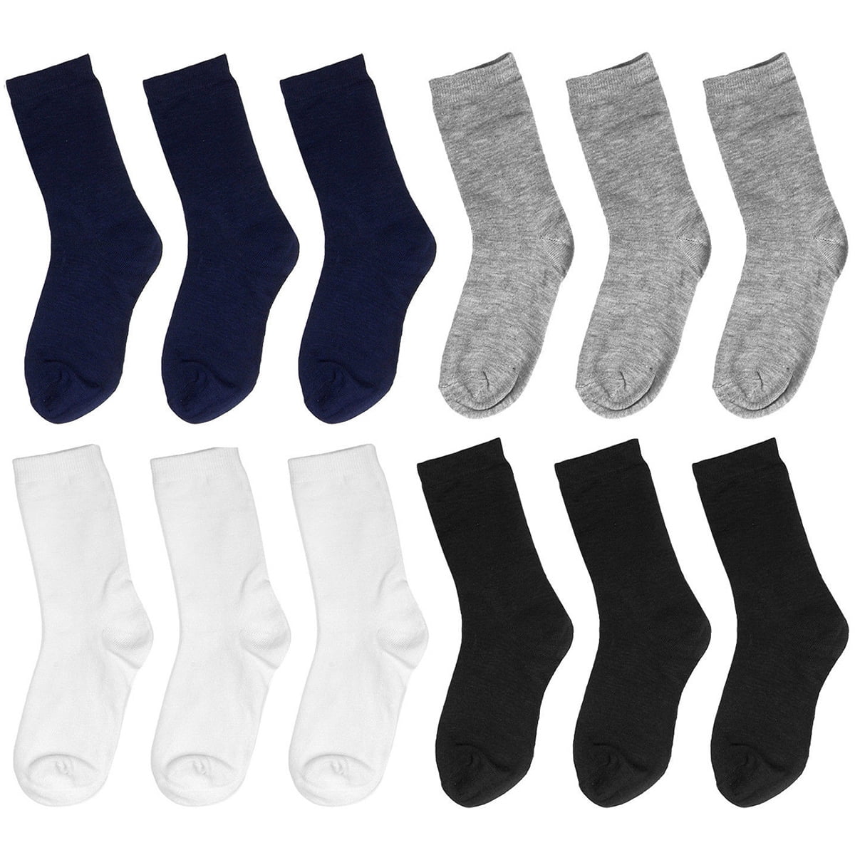 Kids Novelty Cotton Crew Socks - 9 Or 12 Pairs Gift Set For Toddlers & Children, Non-Skid Soles