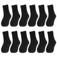 thumbnail image 1 of Falari 12-Pack Girl Toddler Kids Cotton Crew Socks, Athletic School Socks Black 4-6 Years, 1 of 5