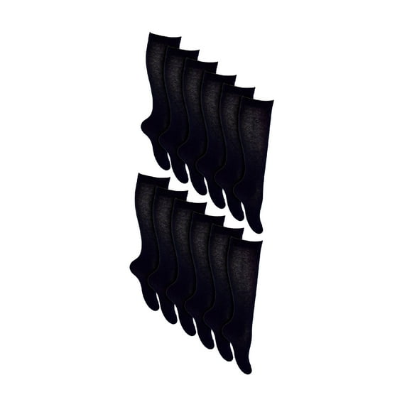 12 Pairs Girls Knee High Socks |Sock Snob | Breathable Long Cotton School Socks