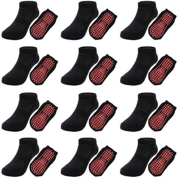 12 Pairs Kids Non Slip Socks Grip Ankle Sticky Toddler Socks for 1-4/5-10 Years Old Boys Girls Infant Baby Children