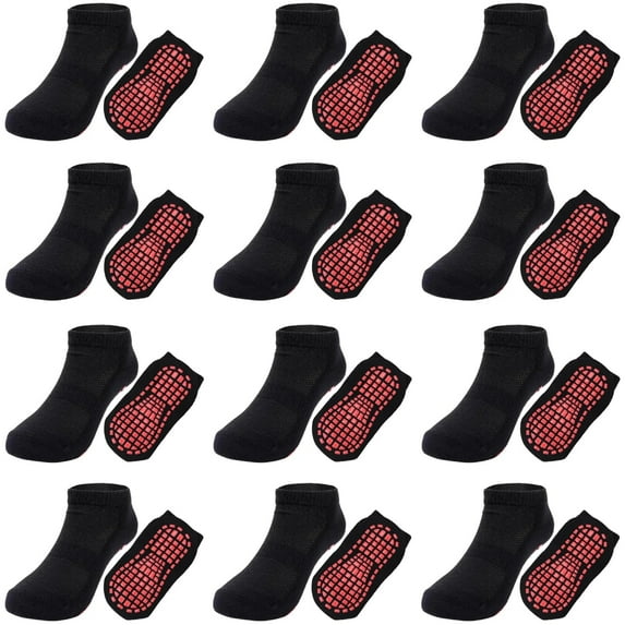12 Pairs Kids Non Slip Socks Grip Ankle Sticky Toddler Socks for 1-4/5-10 Years Old Boys Girls Infant Baby Children
