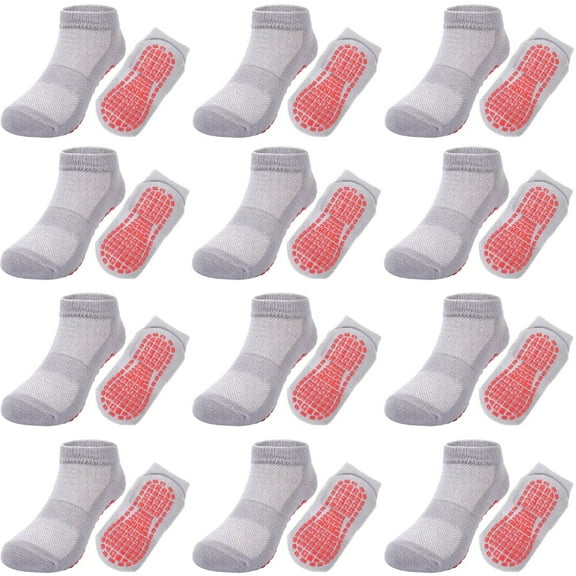 12 Pairs Kids Non Slip Socks Grip Ankle Sticky Toddler Socks for 1-4/5-10 Years Old Boys Girls Infant Baby Children