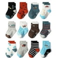 thumbnail image 1 of Baby Non Slip Grip Crew Socks 12 Pairs with Non Skid Soles for Infants Toddlers Kids Boys Girls, 1 of 7