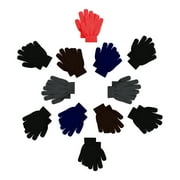 12 Pairs Kids Winter Gloves, Children Bulk Pack Fun Colorful Cute Magic Glove for Boys & Girls Assorted C