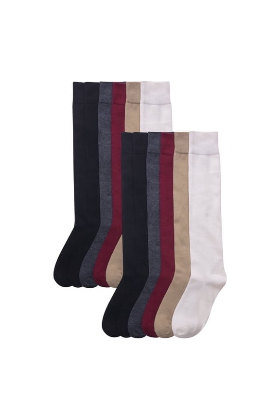 12 Pairs Knee High Socks Premium Calf Long Tube Socks Athletic Casual Soft Cozy Comfy Stretchy Cosplay Outdoor Daily Wear High Socks for Women Assorted Pack