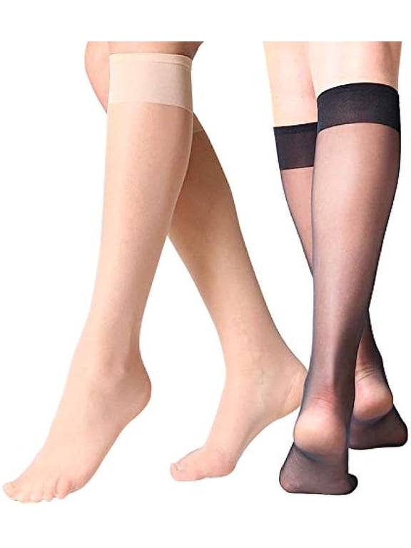 12 Pairs Lady's Sheer Knee High Stockings for Women