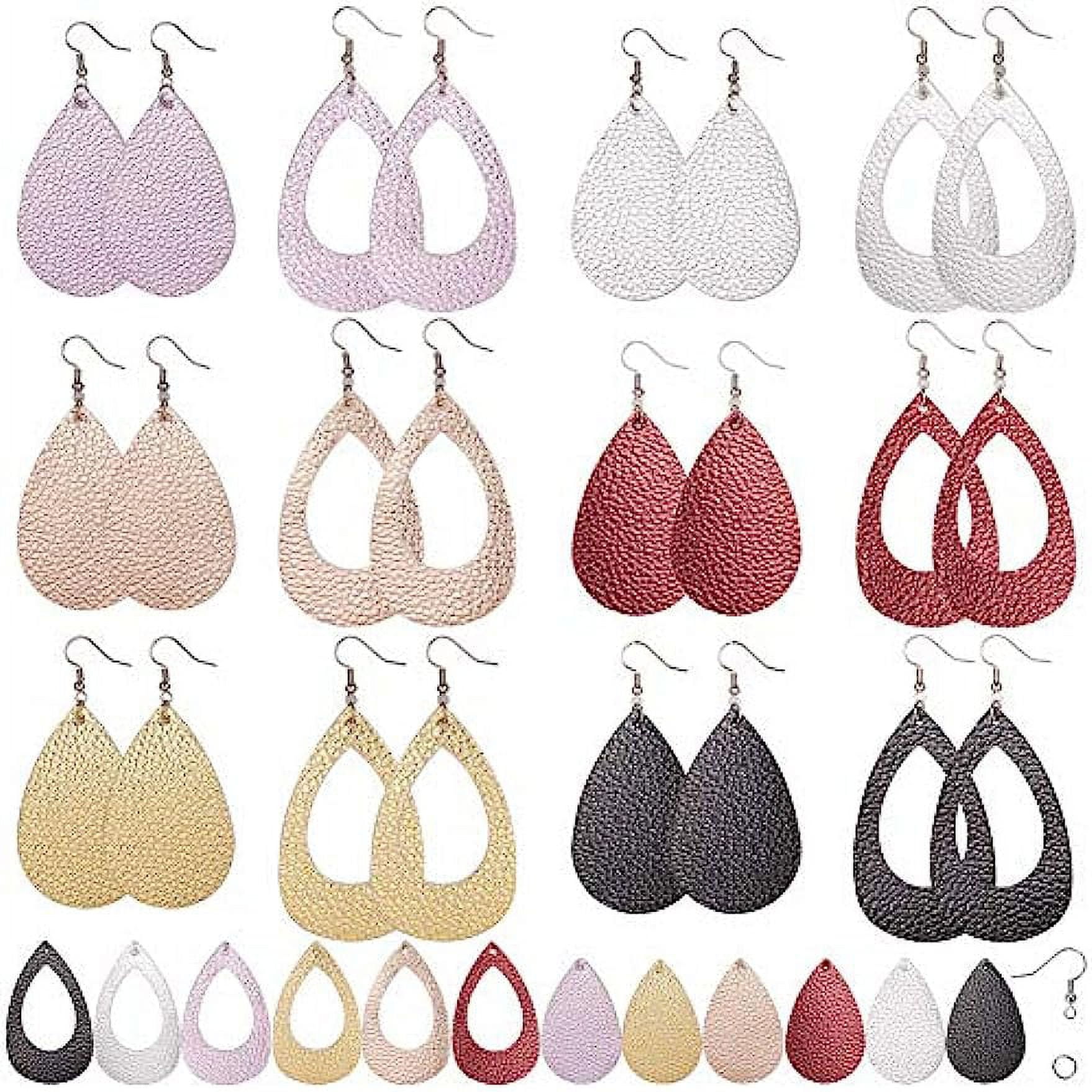 Jetec8 Pairs Leather Earrings Teardrop Lightweight Leaf Jewelry For Women
