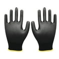 thumbnail image 1 of 12 Pairs Lightweight Nitrile Coated Grip Work Gloves for Men and Women, Warehouse Mechanic Gloves, Black, Size 8.9"/M, 1 of 4